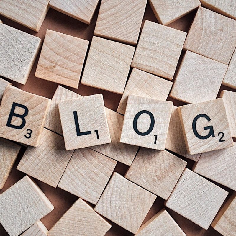 Scrabble titles reading 'blog' (this is an article about improving your veterinary practice blog)